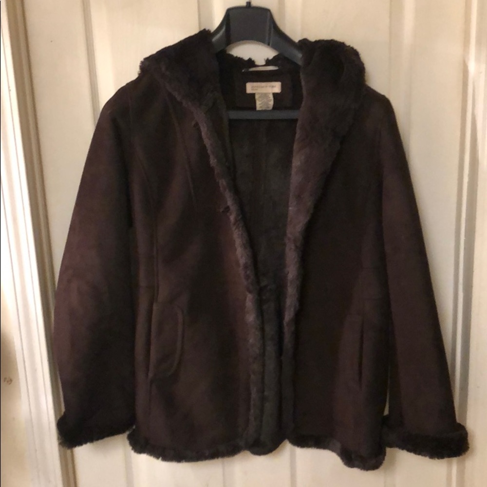 โขJones New Yorkโข Womanโs Faux Fur/Suede XL Coat